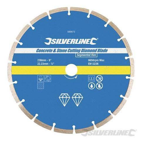 DISCO DIAMANTATO CORONA SEGMENTATA SMERIGLIATRICE TAGLIO MURO PIETRA MARMO 230MM