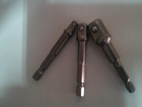 Set 3 adattatori per bussola 1/4" 3/8" 1/2" per avvitatore e trapano bussolotti