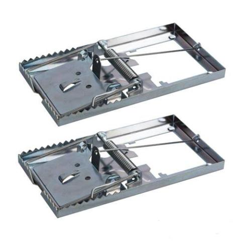 2 TRAPPOLA x TOPI IN METALLO 115 x 60 mm ANTI TOPO RATTI RODITORI PIANA ACCIAIO
