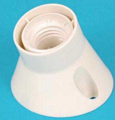 PORTALAMPADA ATTACCO E27 BASE PORTA LAMPADA APPLIQUE A MURO PARETE IN PVC BIANCO