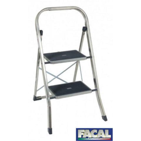 SCALA SGABELLO JOKER  IN ALLUMINIO 2 GRADINI ANTISCIVOLI SCALETTA RICHIUDIBILE
