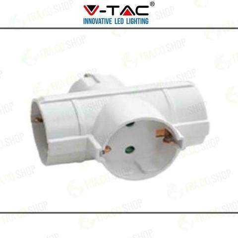 MULTIPRESA ADATTATORE TRIPLO COLORE BIANCO - VT-1008 - SKU 8786