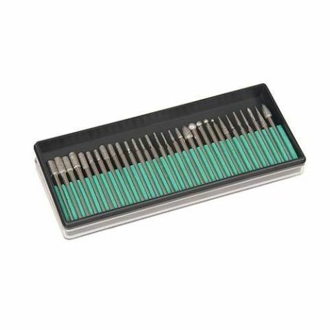 SET 30 FRESE PUNTE DIAMANTATE X UTENSILI ROTANTI TRAPANO DREMEL SMERIGLIATRICE