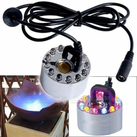 NEBULIZZATORE VAPORIZZATORE UMIDIFICATORE ULTRASUONI EFFETTO NEBBIA LAMPADA LED