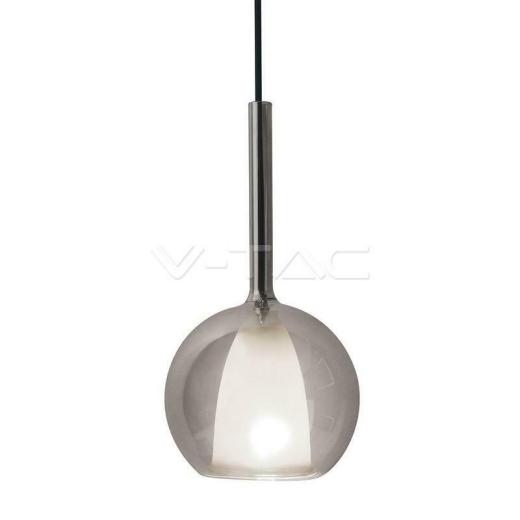 LAMPADARIO CON PORTALAMPADA DOPPIO VETRO GRIGIO+BIANCO  180MM - XXSFSM