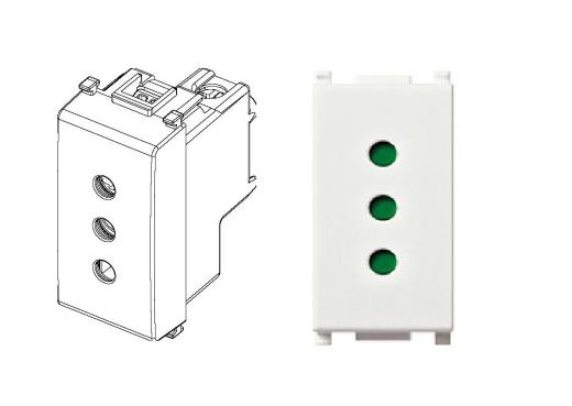VIMAR 14201 PRESA 2 P - T 10 A 250 V TIPO P 11 BIANCO SERIE PLANA