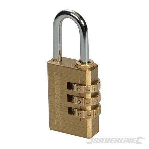 LUCCHETTO IN OTTONO A COMBINAZIONE 3 CIFRE