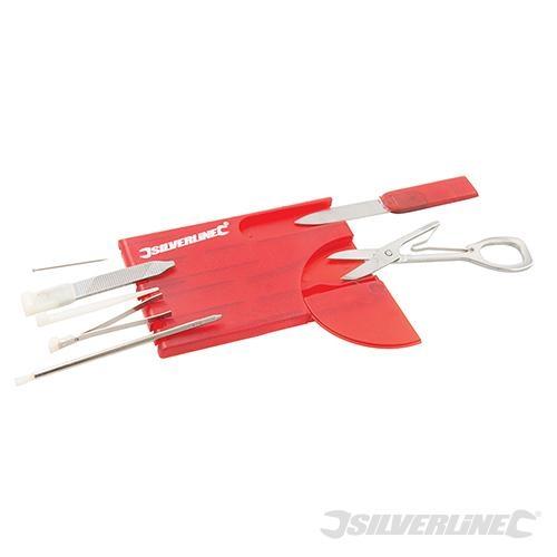 Set di attrezzi multiuso per carte di credito  7pce 80 x 55mm