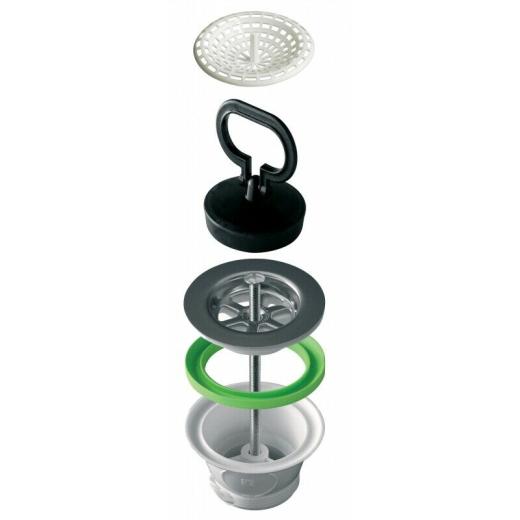 PILETTA LAVELLO INOX SENZA TROPPOPIENO CON TAPPO A MANIGLIA D.1"1/2