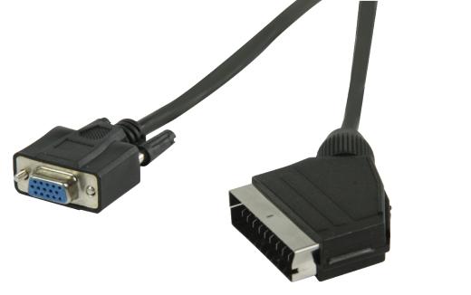 Cavo Scart Maschio -VGA Femmina 2.00m Nero