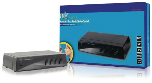 COMMUTATORE AUDIO / VIDEO MANUALE 4 PORTE PRESA CUFFIA