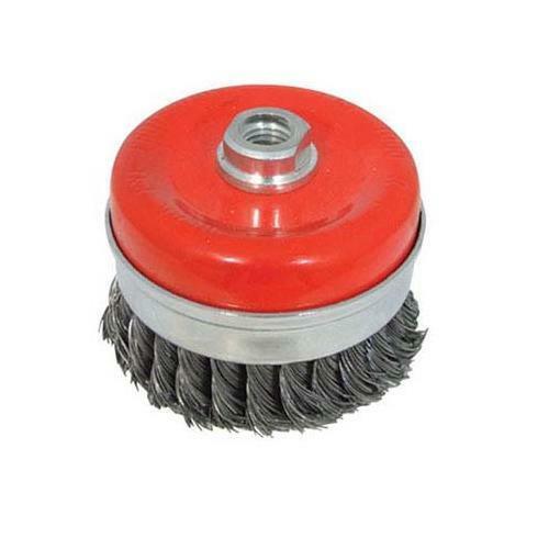 SPAZZOLA A TAZZA NODI METALLICI  Smerigliatrice Angolare 65MM acciaio Spazzole