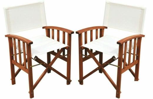 POLTRONA REGISTA LEGNO MERANTI PIEGHEVOLE GIARDINO GAZEBO ECRU' 55x51x84h 2 PZ