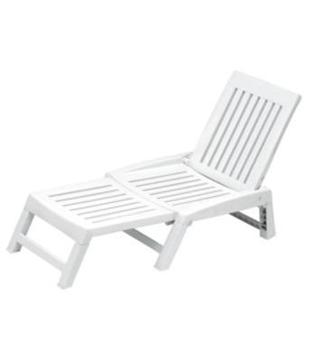 Lettino prendisole pieghevole in resina bianco mod. Orfeo