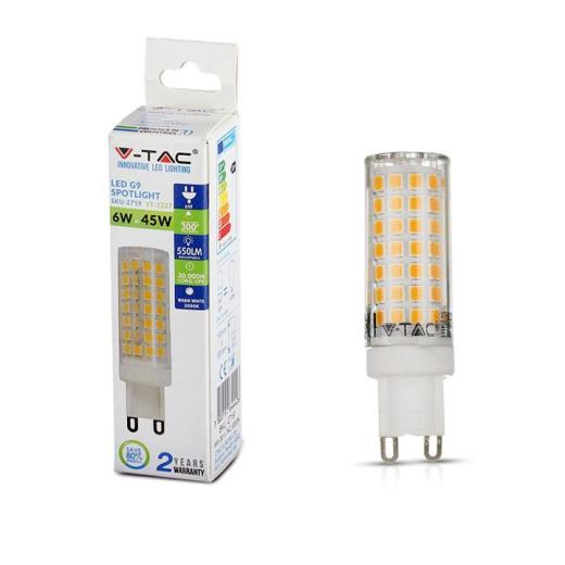 LED FARETTO - 6W G9 PLASTICA 4000K- V-TAC