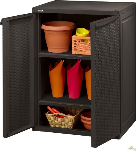 ARMADIO KETER CM.65X45X99H BASSO RESINA EFFETTO RATTAN MARRONE ESTERNO GIARDINO