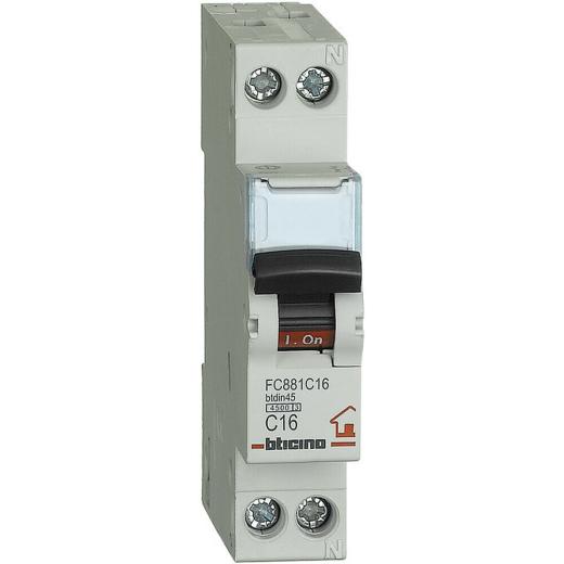 BTICINO FC881C16 BTDIN45 - magnetotermico 1P-N curva C 16A