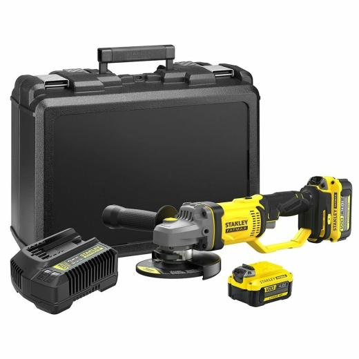 STANLEY SFMCG400M2K-QW - SMERIGLIATRICE ANGOLARE 18V - 4.0 AH
