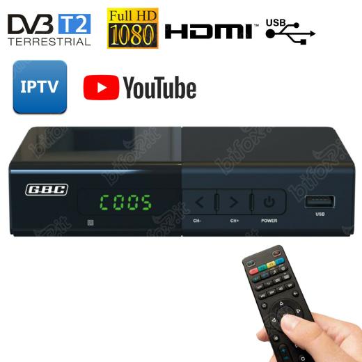 DECODER DIGITALE TERRESTRE DVB-T2 FULL HD HDMI HEVC H265 RICEVITORE SMART IPTV