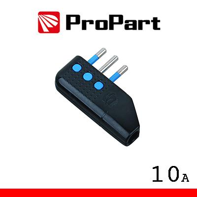 Spina Elettrica 2PT 10A Piatta a Pipa 90 Nero Maschio 250V 10A Salvaspazio