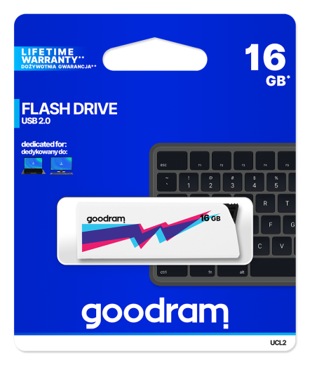 Pendrive GoodRAM 16GB UCL2 WHITE USB 2.0 - retail blister