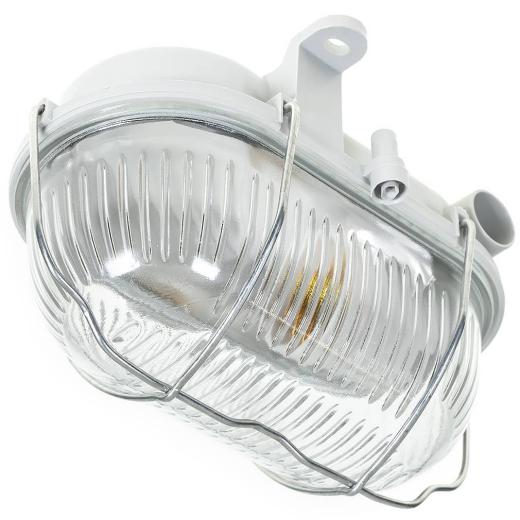 PLAFONIERA APPLIQUE OVALE CON GRIGLIA COLORE BIANCO A TARTARUGA IP44 ESTERNA