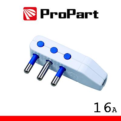 Spina 16A 2P-T uscita cavo 90 polybag