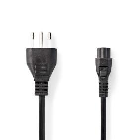 CAVO DI ALIMENTAZIONE SPINA ITALIANA MASCHIO - IEC-320-C5 DA 2.00 M NERO