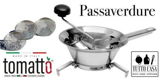 PASSAVERDURA PASSATUTTO IN ACCIAIO INOX 3 DISCHI INTERCAMBIABILI CM  24  RON