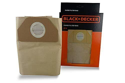 Black-Decker Sacchetti Filtro in Carta 20L per Aspiratori Solid 5 pz