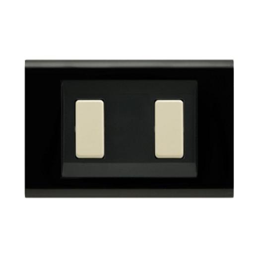 FAEG Placca Nera Compatibile Bticino Magic 2 POSTI