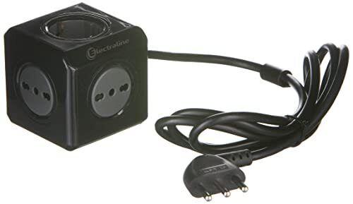 Electraline 62098 Multipresa Cubo Powercube, 3 prese da 10/16A, 2 prese Schuko