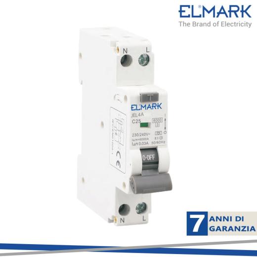 Interruttore salvavita differenziale 6KA 2P 20A/30MA 1 modulo