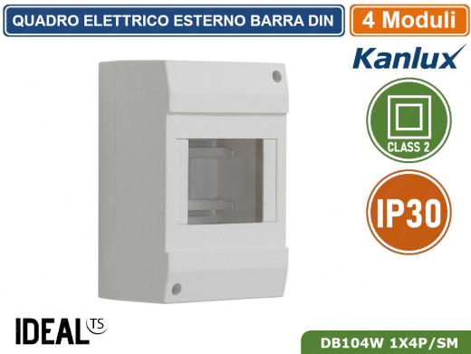 CENTRALINO QUADRO ELETTRICO SU GUIDA DIN 4 MODULI MONTAGGIO A MURO CLASSE 2 IP30