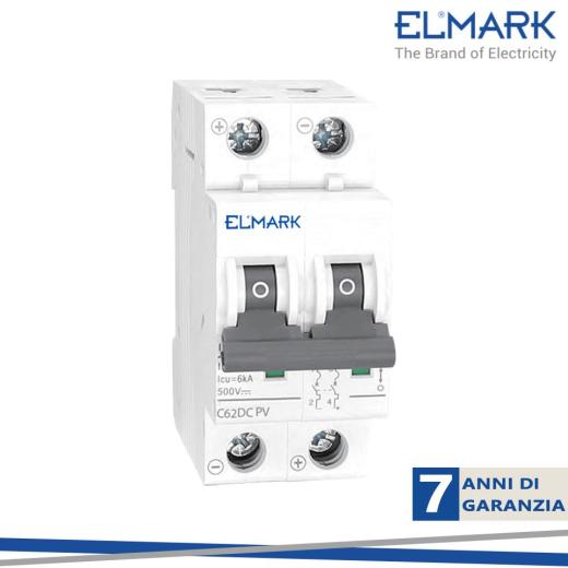 Magnetotermico Dc62 32A 2P 6KA 500V Curva C Per Impianto Fotovoltaico