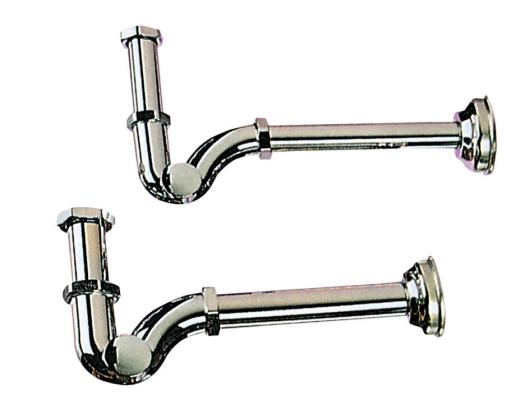 sifone tubo a S in ottone cromato  1"1/4 senza piletta lavabo bidet N 2 PZ