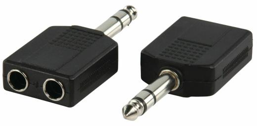 Adattatore audio stereo Maschio da 6,35 mm - 2x Femmina da 6,35 mm ac-015