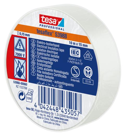 NASTRO TESA ISOLANTE CERTIFICATO BIANCO 15MM X 10 M