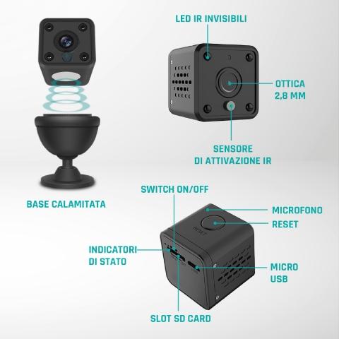 Mini telecamera WIFI senza fili a batteria videocamera digitale camera sd cam hd