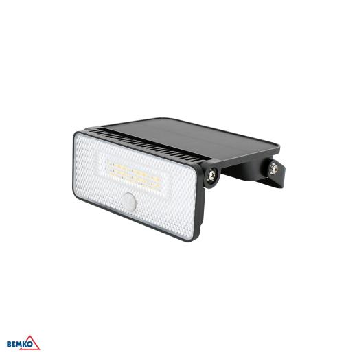 FARETTO SOLARE A LED SOKER 8W 1000LM 3000K/4000K/6500K IP54 NERO PIR