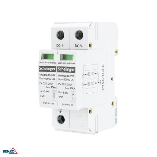 DISPOSITIVO DI PROTEZIONE DA SOVRATENSIONI 2P DC 1000V CLASSE T2 SCHELINGER