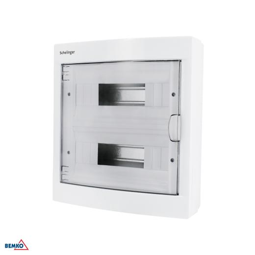 QUADRO DI DISTRIBUZIONE MONTAGGIO PARETE IP40 TERMINALI 24N-2x12P PORTA SINGOLA
