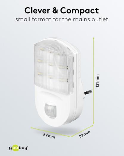 Lampada Notturna LED Sensore Movimento PIR Bianco Freddo 6500K 5m
