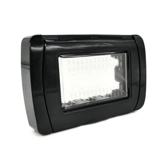 Coperchio Idrobox Compatibile Bticino Matix 3 Moduli Nero IP55 Stagno 130x85mm