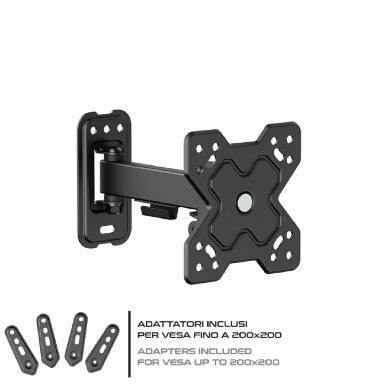 Supporto universale x flat-tv 10"-42" kg 20 - 2 snodi adattatori vesa e livella