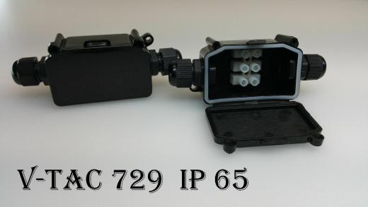 V-TAC VT-7224 SCATOLA DI DERIVAZIONE IMPERMEABILE CON TERMINALI E PRESSACAVO