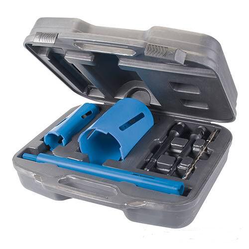 SET DI 3 FRESE CORONE FORETTI DIAMANTE CAROTAGGIO CAROTATORE 28 - 52 - 107 mm