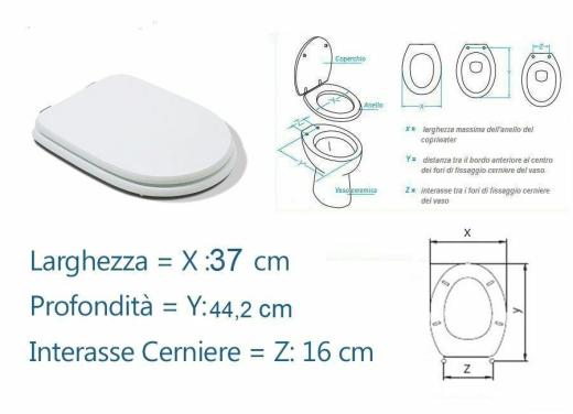 COPRIWATER COPRIWC SEDILE MOD. ARETUSA CESAME LACCATO BIANCO cm.37x 44,2x16