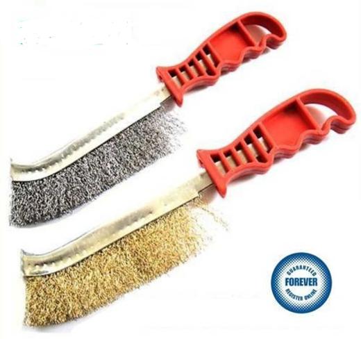 set 2 pz filo spazzole acciaio  ottone fai da te ruggine vernice giardino