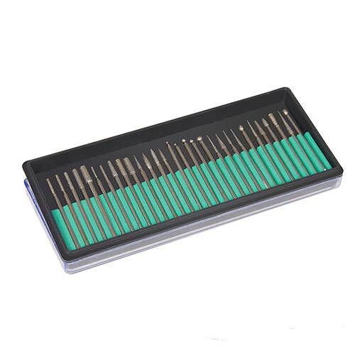 SET 30 FRESE G.3,17 PUNTE DIAMANTATE  UTENSILI ROTANTI TRAPANO DREMEL SMERIGLIA